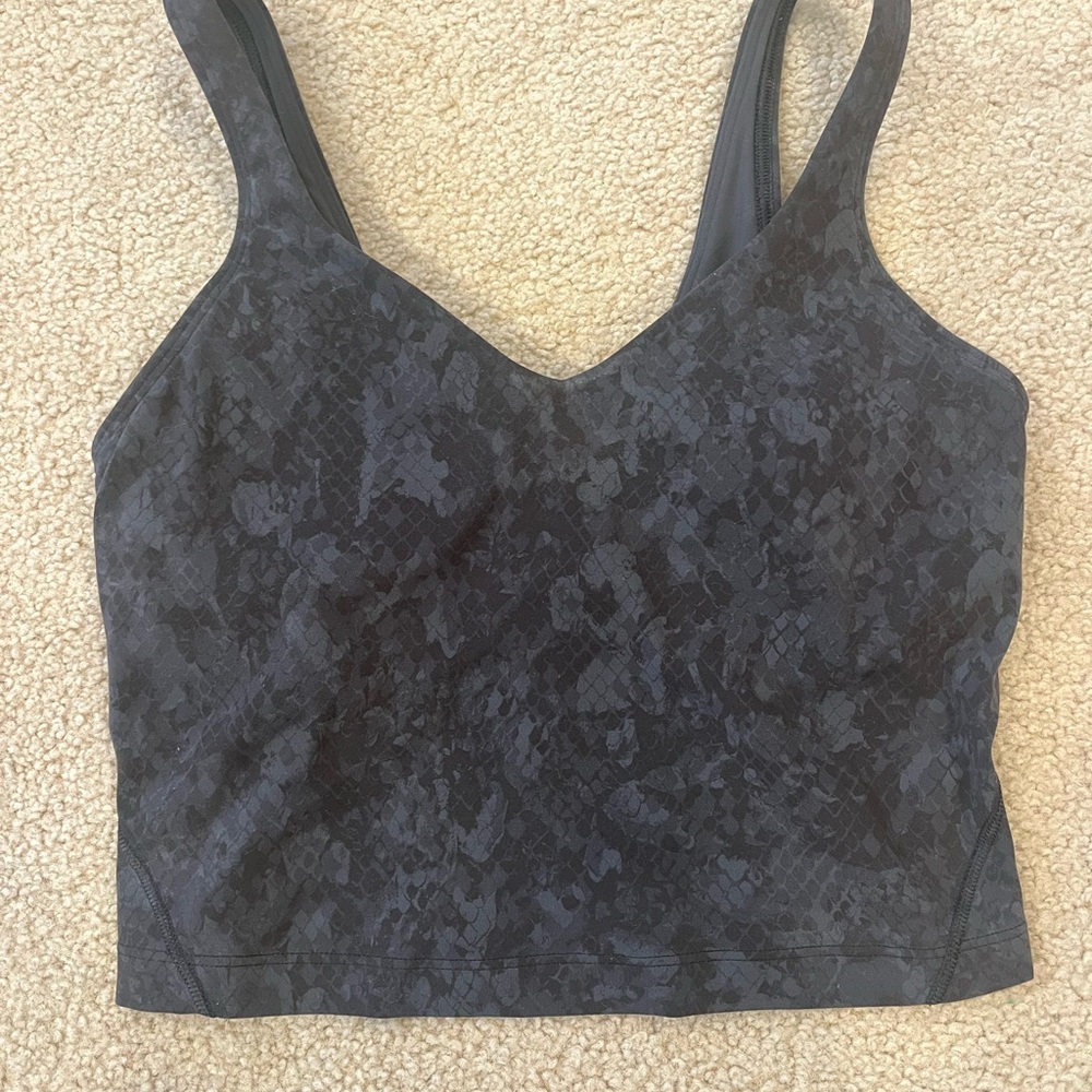 Lululemon Align Black Patterned Crop Top - image 3